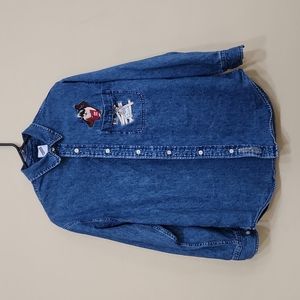 Vintage Warner Bros Studio Store Mr Fix It Tasmanian Devil Jean Shirt Size S